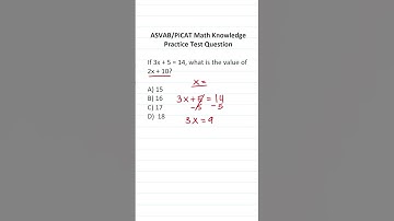 Solving Equations: ASVAB/PiCAT Math Knowledge Practice Test Question #acetheasvab with #grammarhero