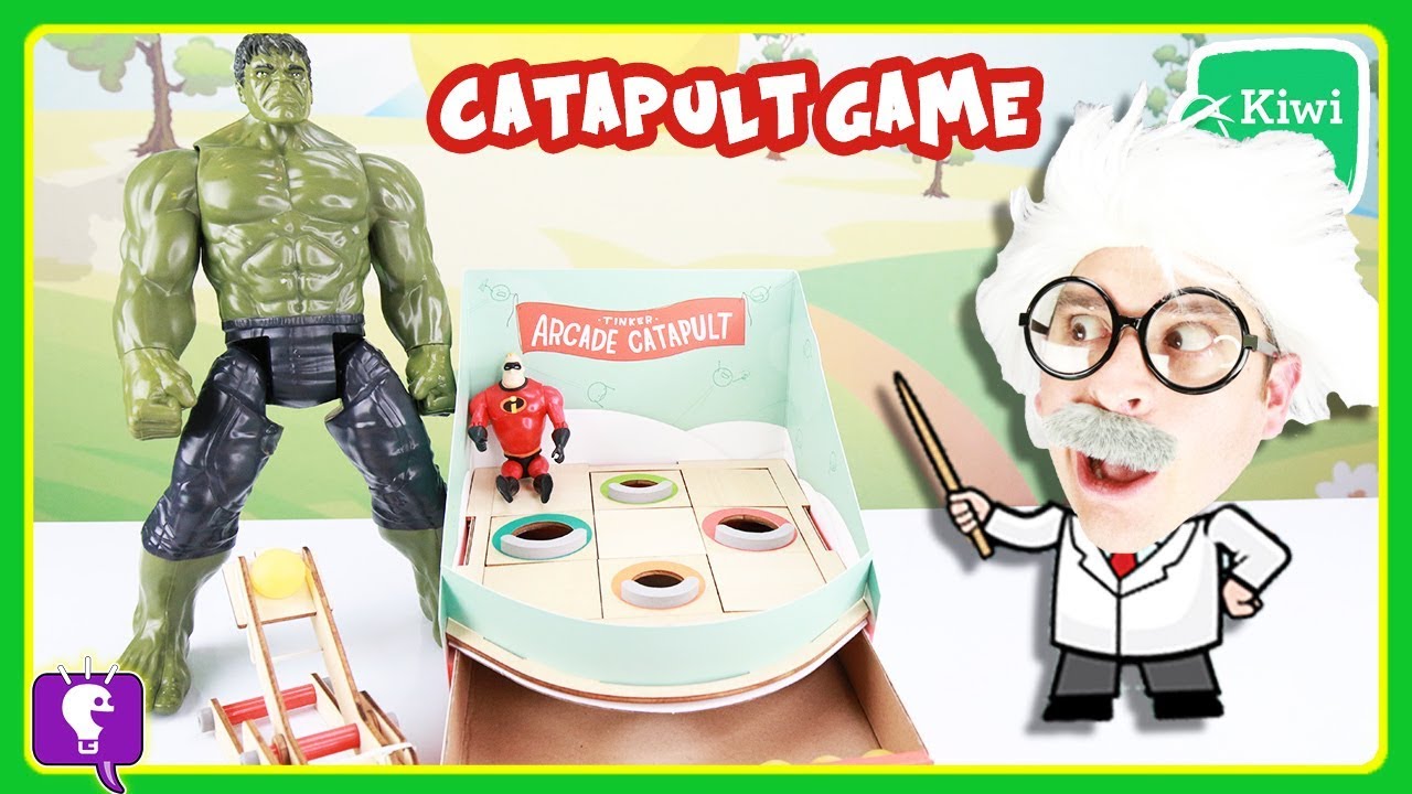 Whos More Incredible Hulk Or Mr Incredible Science Arcade With - incredible hulk mr incredible the incredibles superheroes kiwi co crate arcade catapult diy diy science hobbyharry hobbykidstv