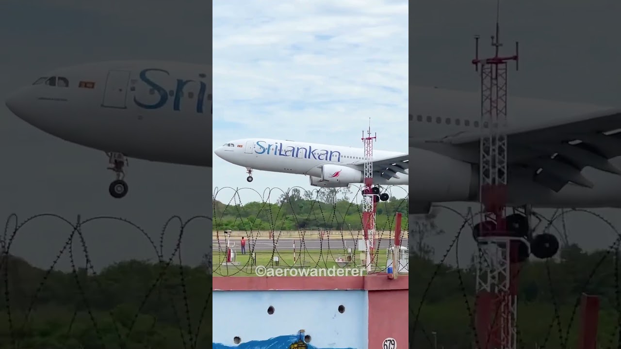 SRILANKAN AIRLINES A330 landing at Chennai Airport 