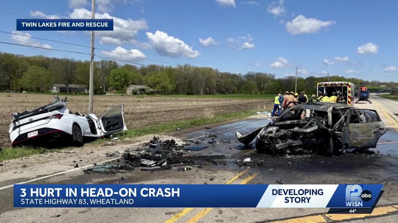 Three people injured in Saturday Kenosha Co. head-on crash - YouTube