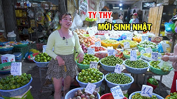 Ty Thy đi mời sinh nhật con gái, đại náo chợ Xóm Vôi - Ty Thy Vlog Gỏi đu đủ