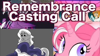 Remebrance Artist Casting Call for Ep9
https://docs.google.com/document/d/1CSG3wih2w5CsNUojE9N5Lu_3hwEXliOMoOTmMmlJdCg/edit?usp=sharing
READ DOCUMENT BEFORE COMMENTING AS YOUR QUESTION MAY BE ANSWERED THERE. Remebrance Artist Casting Call for Ep9