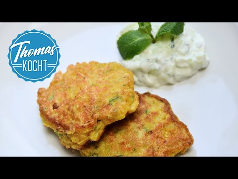 Schnell & einfach leckere Zucchinibratlinge mit Tzatziki kochen. || How to cook simple & easy Zucchi. 