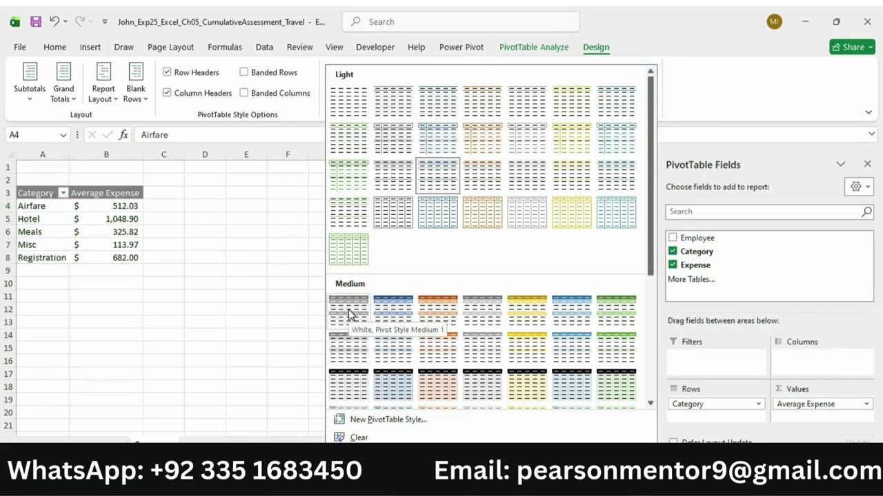 Exp25_Excel_Ch05_CumulativeAssessment_Travel | Excel Chapter 5 Grader Cumulative - Travel Expenses