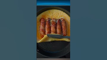 i deep fried bacon wrapped cheesy hot dogs in eggs #shorts