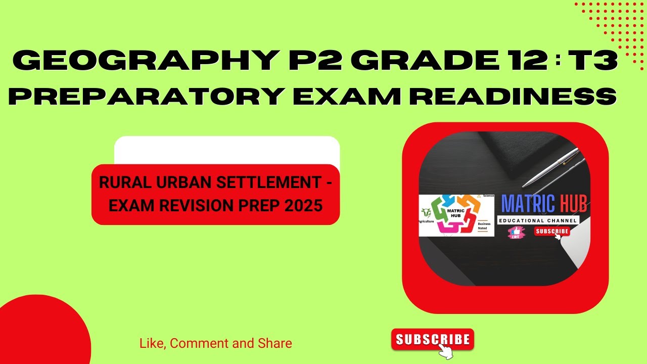 Geography Grade 12 Term 3 - Rural Urban Settlement - YouTube
