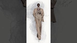 Fashion illustration in Procreate | Rendering a Crystal Beaded Look of Mugler Spring 2026