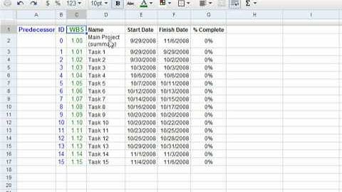 Making a Gantt Chart with Google Docs