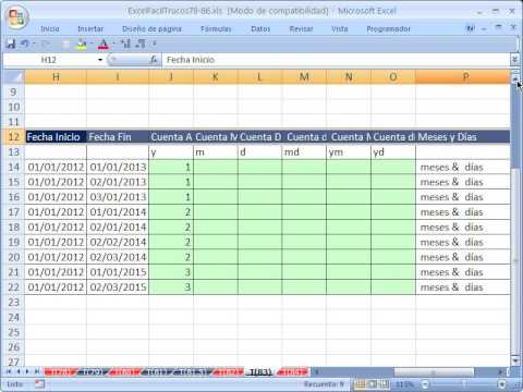 Excel Facil Truco #83: Funcion SIFECHA entre dos fechas
