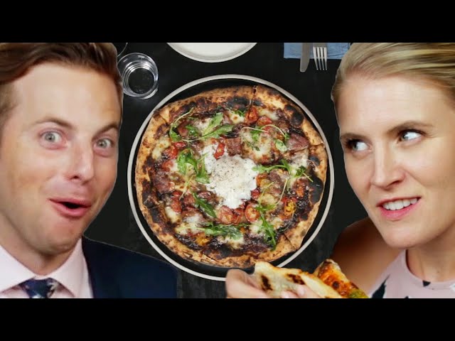 Couple Tries Home Cooked Vs. $65 Pizza class=
