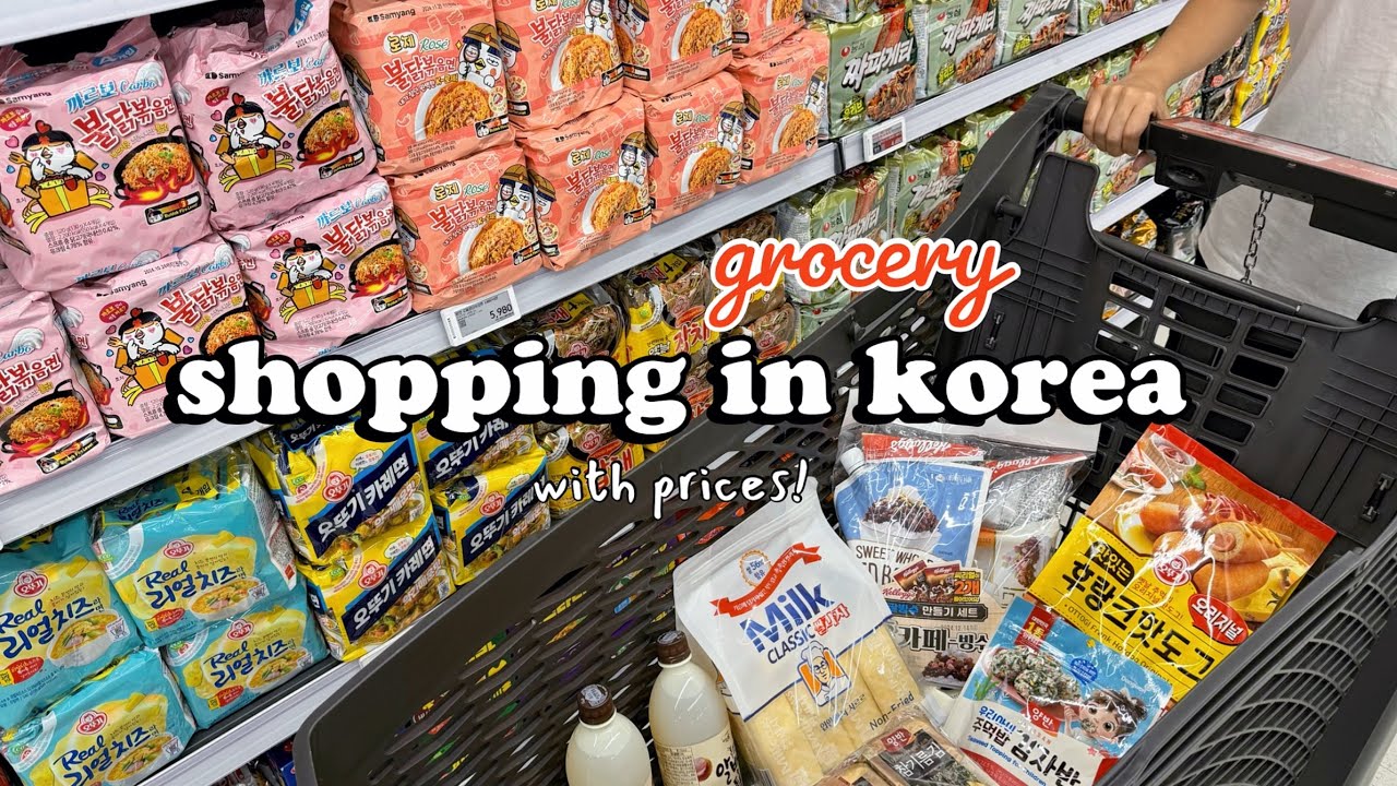 shopping in korea vlog 🇰🇷 grocery food haul 🍧 fruits, snacks, making summer dessert