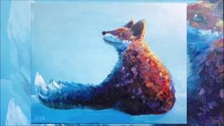 fox painting acrylic paintingvalley