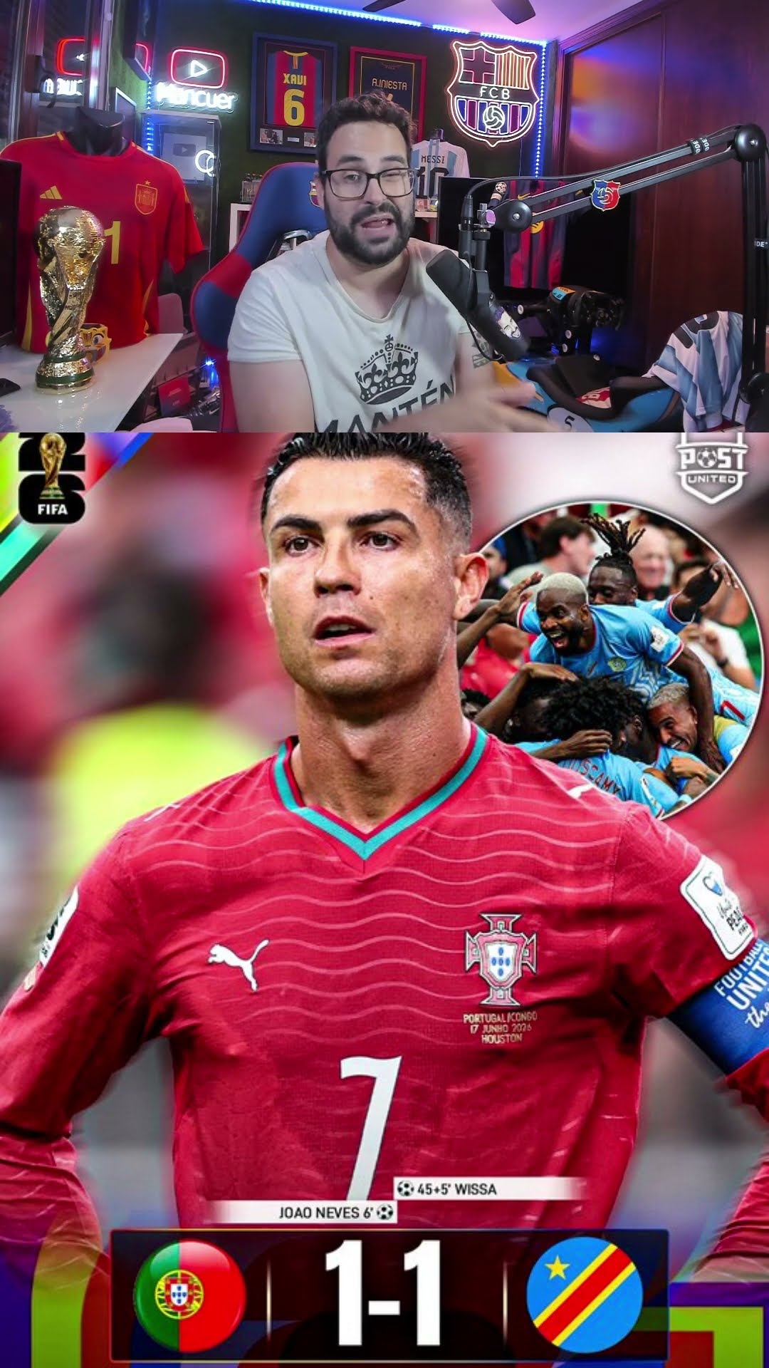 Portugal se la pega en el debut #portugal #congo #cristianoronaldo #mancuer #mundial #shortvideo