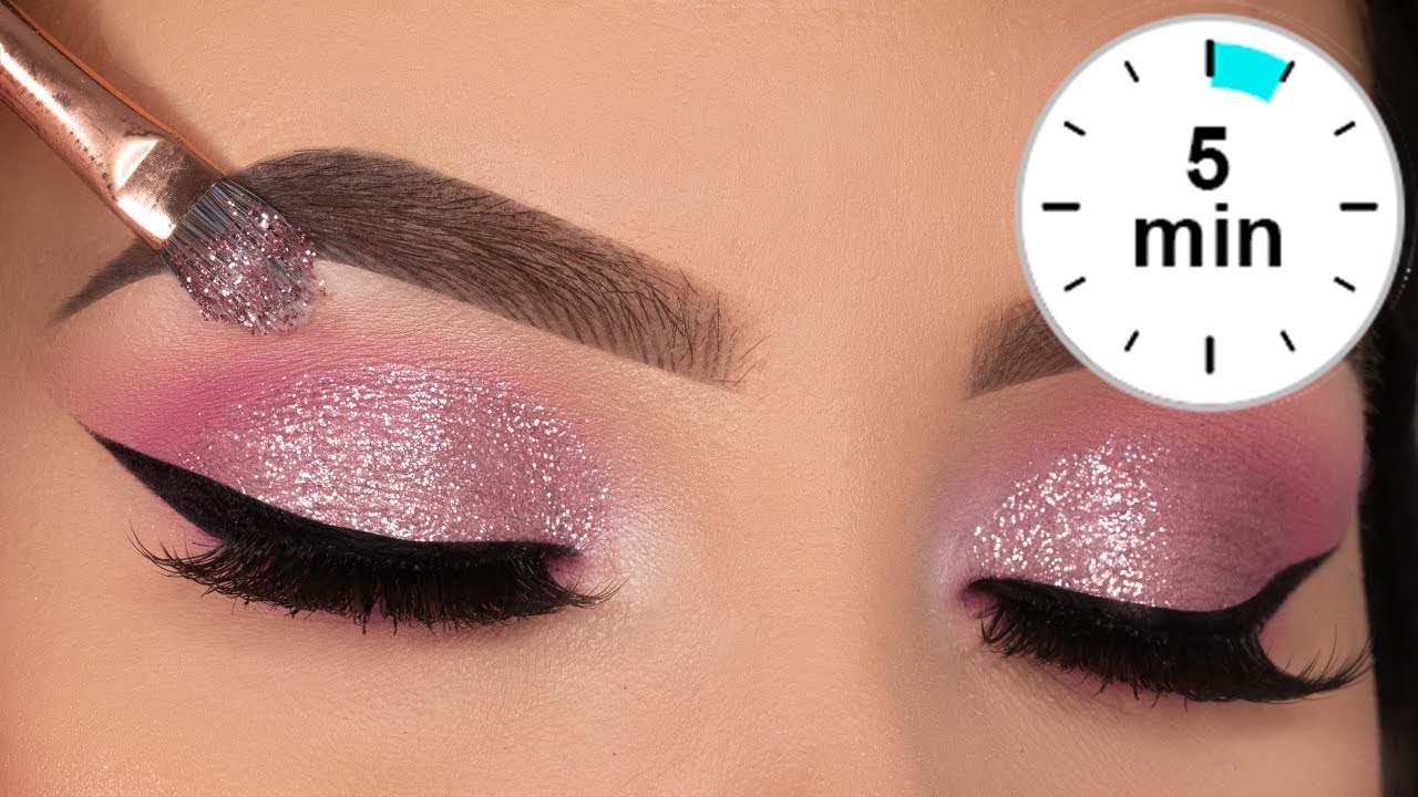5 MINUTE Glitter Eye Makeup Tutorial  Prom Eye Makeup