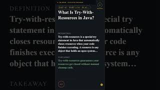 Day 42 Pt 1/10: What Is Try-With-Resources in Java #Shorts