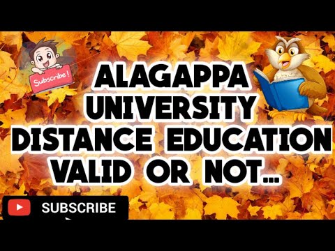 Alagappa university distance education valid or not.... || detailed explanation in tamil...
