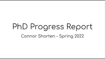 PhD Progress Report - Spring 2022