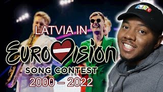 AMERICAN REACTS To Latvia in Eurovision Song Contest 2000-2022