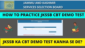 JKSSB CBT Exam Demo Test Practice