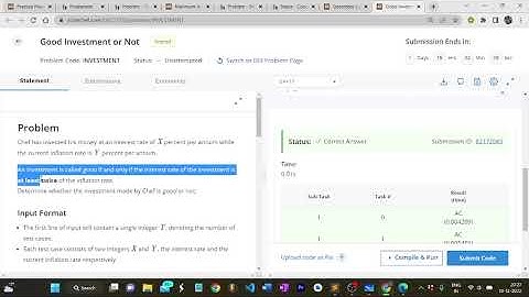 Good Investment or Not (Explanation) || Codechef December Long Challenge
