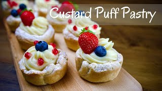 Making Custard Puff Pastry | Brilliant Mini Dessert Idea | Filled with Rich Italian Custard Cream