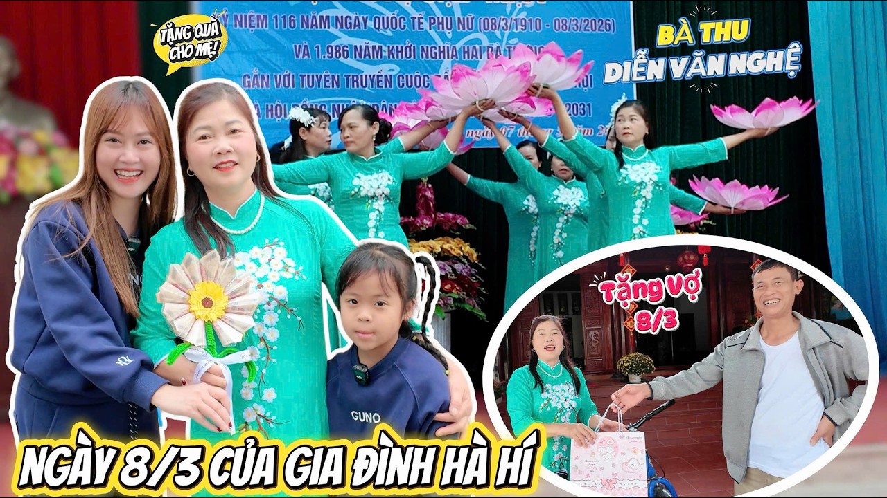 Mẹ Hà Hí Dẫn Mint Vy Đi Cổ Vũ Bà Thu Diễn Văn Nghệ Mừng Ngày 8/3 - Bất Ngờ Quà Ông Khanh Tặng Cả Nhà