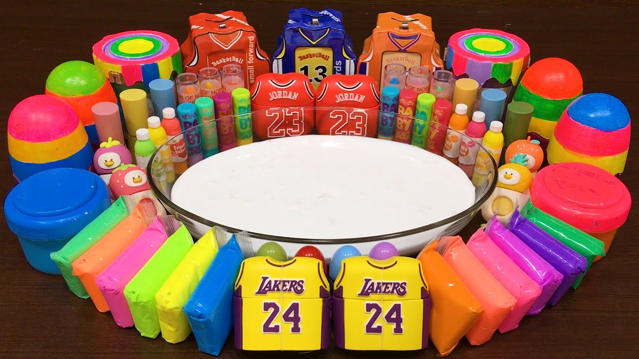 BASKETBALL SLIME ! Mixing Random into GLOSSY SLIME ! Satisfying Slime Videos 