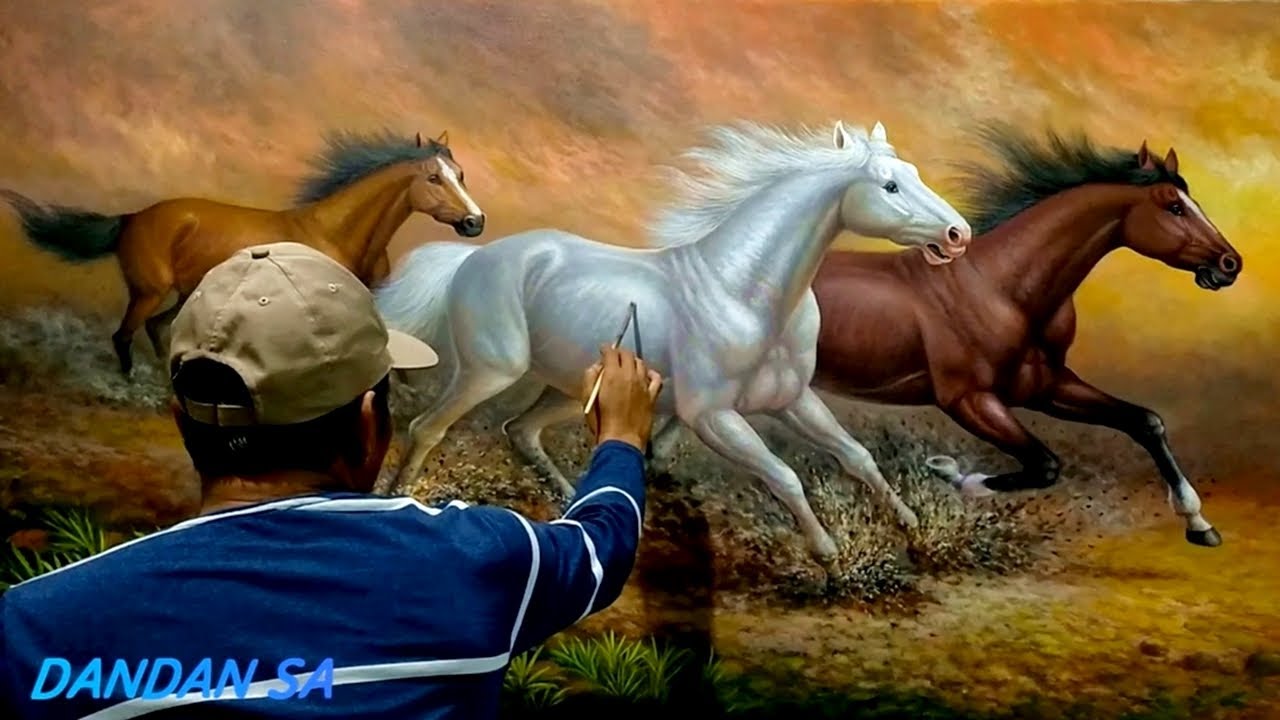 CARA MELUKIS - MENGGAMBAR KUDA / HOW TO DRAW HORSES BY DANDAN SA - INDONESIA, Tutorial (Part 12)