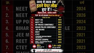 2019 से 2026 तक हुए बड़े Paper Leak 😱 | Top 10 Exam Paper Leak Cases in India | #shorts