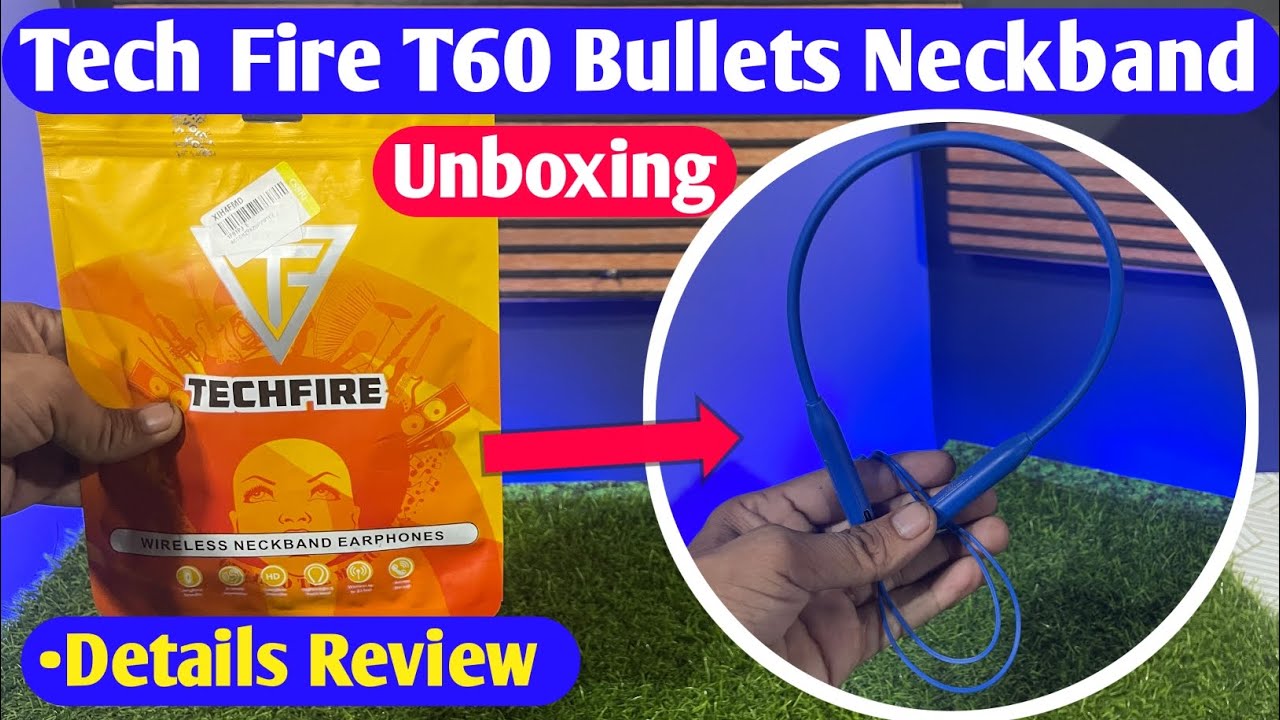 Tech Fire T60 Bullets Wireless Z Bass Edition Neckband Unboxing |Tech Fire T60 Neckband Review