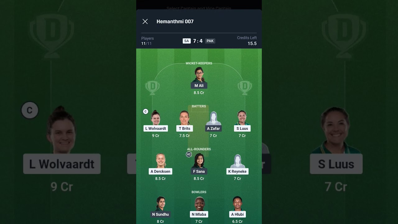 SA-W vs PAK-W Dream11 Prediction | SA-W vs PAK-W Dream11 | South Africa Women vs Pakistan Women 2nd