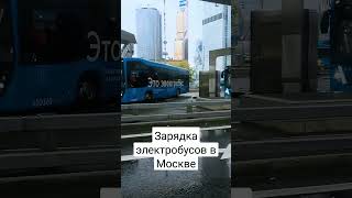 Зарядка электробусов в Москве перед рейсом. #shorts