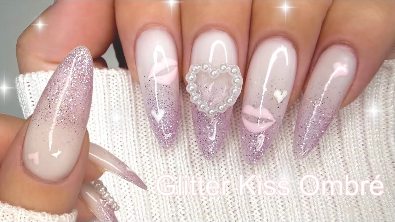 Ногти с блестками 💕 | Простой урок по нанесению геля Gel-X | Sweetie Nail Supply | DVOK - Slushy ...