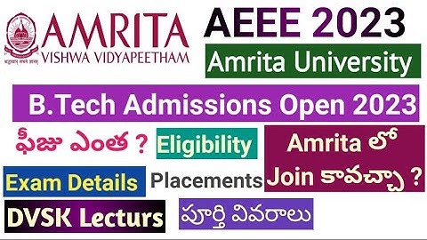 Amrita University B.Tech Admissions,  #jeemains2026  #jee2026  #aeee2026  #eapcet2026  #viteee2026