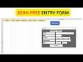 100% FREE VBA Template - Data Entry Form #excel #template #free #auto