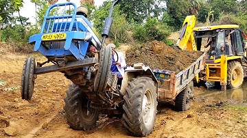 New Jcb 3dx Machine Loading Mud In Powertrack 434 Ds Plus Tractor For Making Pond | Jcb Tractor