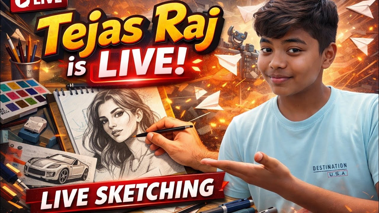Agtl Tejas Raj R View Tejas Raj is live! live sketching #live #sketching #tejasrajislive # ...