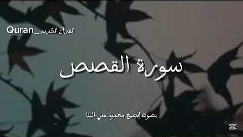 سورة القصص كاملة بصوت الشيخ محمود علي البنا🧡🍁.