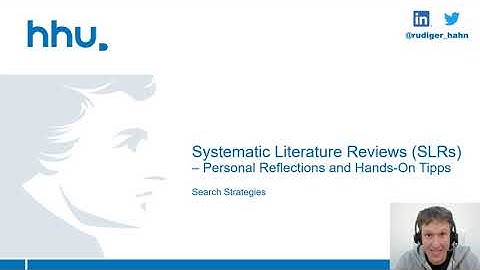 Tutorial (Systematic) Literature Reviews - Part 2: Search Strategies