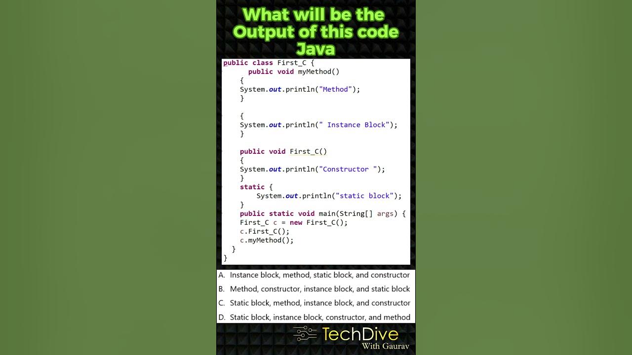 What will be the Output of this code Java | Java Multiple Choice ...