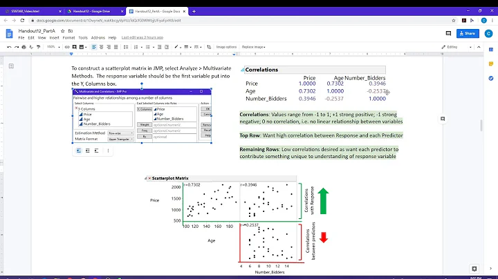 STAT 360 Handout 12 Multiple Linear Regression [ Part A:  Model, Tests and Interpretations ]