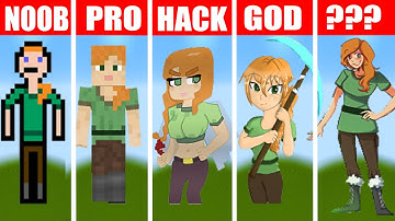 NOOB vs PRO vs HACKER vs GOD✨Alex - Minecraft Pixel Art