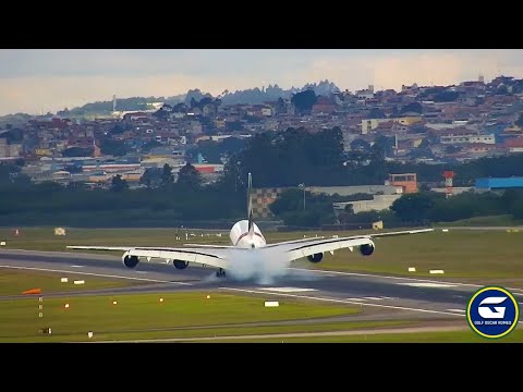 Pouso do A380 da Emirates no Aeroporto Internacional de São Paulo/Guarulhos (SBGR)