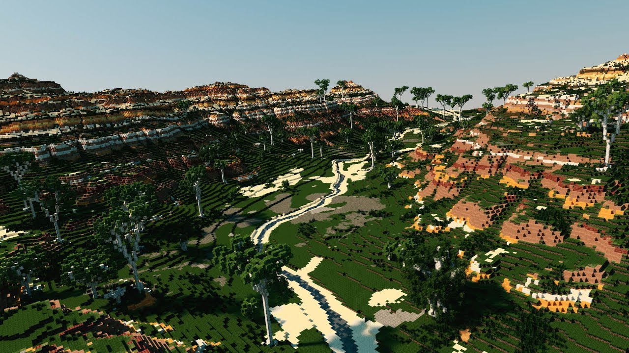 Minecraft | Custom 512x512 Savannah / Mesa map (Worldmachine ...