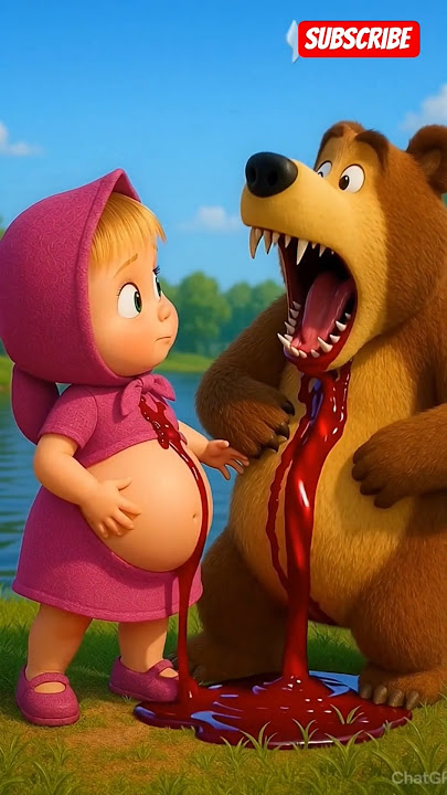 The bear suddenly became a monster and attacked Masha 😱 #masha #creppy #animation #cute