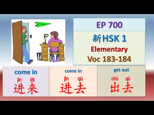 [EP 700] New HSK 1 Voc 183-184 (Elementary): 出去、进来、进去 || 新汉语水平3.0初级词汇1 || Join My Daily Live