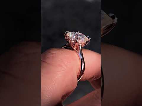 Cushion Basket Solitaire with Scroll Accents ring video
