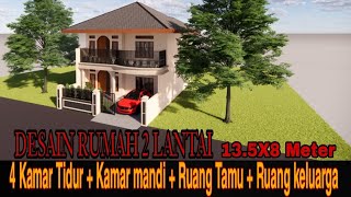Download Lagu KEREN ABIS!!! Desain Rumah 2 Lantai Ukuran 13.5X8 Meter ada 4 Kamar Download Lagu KEREN ABIS!!! Desain Rumah 2 Lantai Ukuran 13.5X8 Meter ada 4 Kamar
