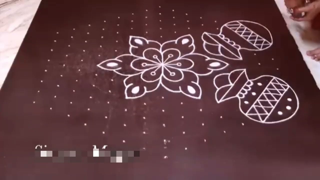 15×8 dots பொங்கல் கோலம் போடுவது எப்படி Pongal kolam in Tamil