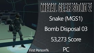 MGS2: Substance | PC | Snake (MGS1) | Bomb Disposal | Level 03 | First Person% | 53273 Score